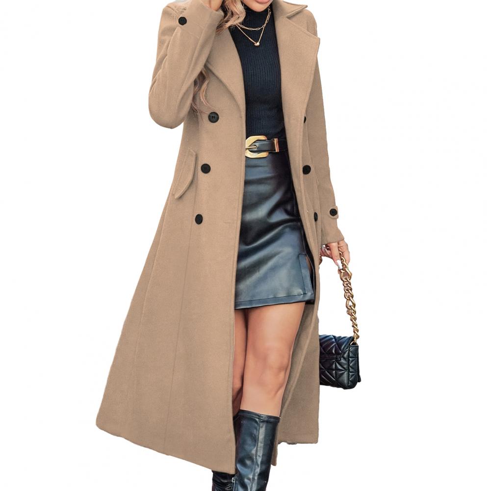 Wool Coat Peacoat - 여성 겨울 오버코트 여성용 롱 울