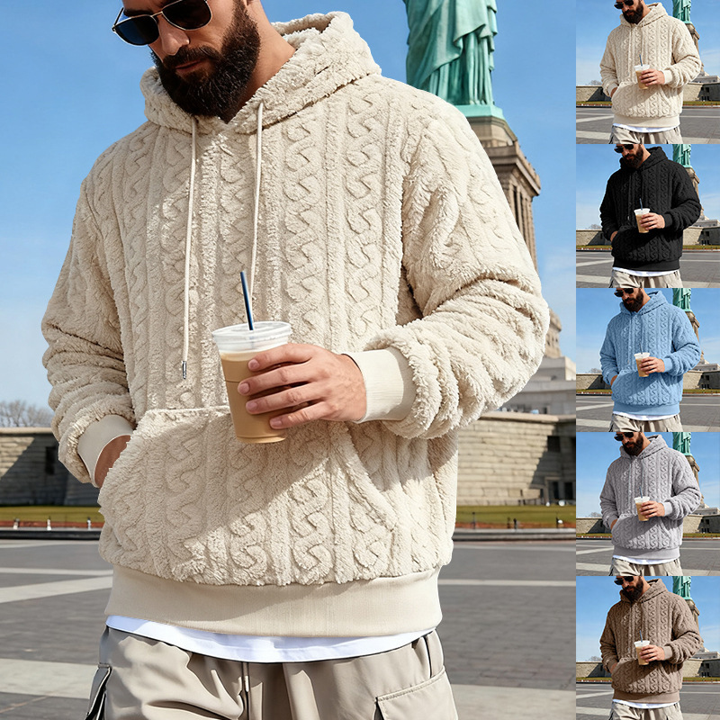 Sherpa Hoodie Fleece - 남성용 플리스 후드티 겨울용 따뜻한 셰르파