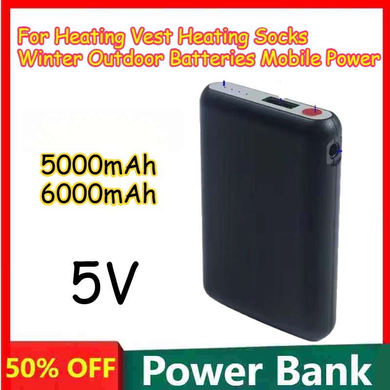 Heated Vest Battery - 5000mAh 6000mAh 5V 충전식 발열 조끼