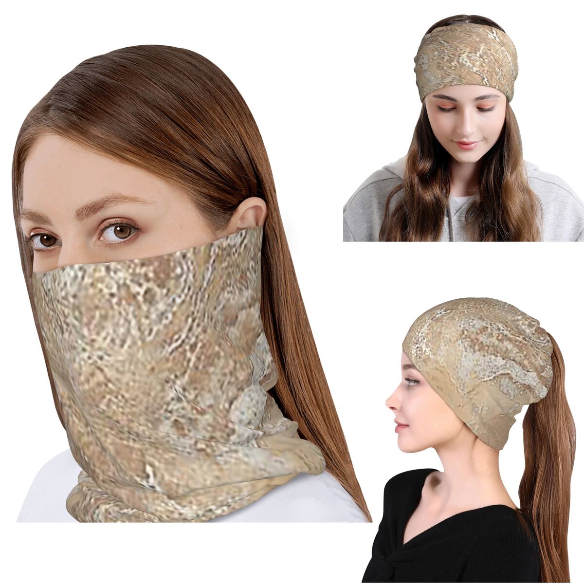 Knit Beanie Hat Warm - 현대적인 크림 베이지 샌드 스톤 화강암
