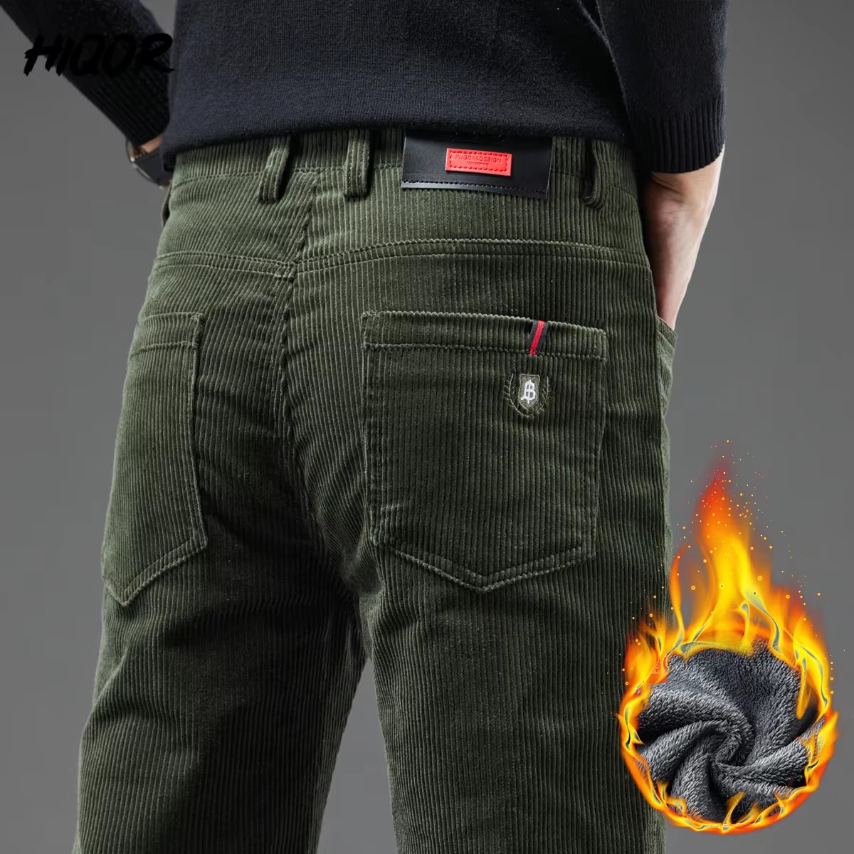 Corduroy Pant Warm - 남성 겨울 코듀로이 바지 두꺼운 따뜻한