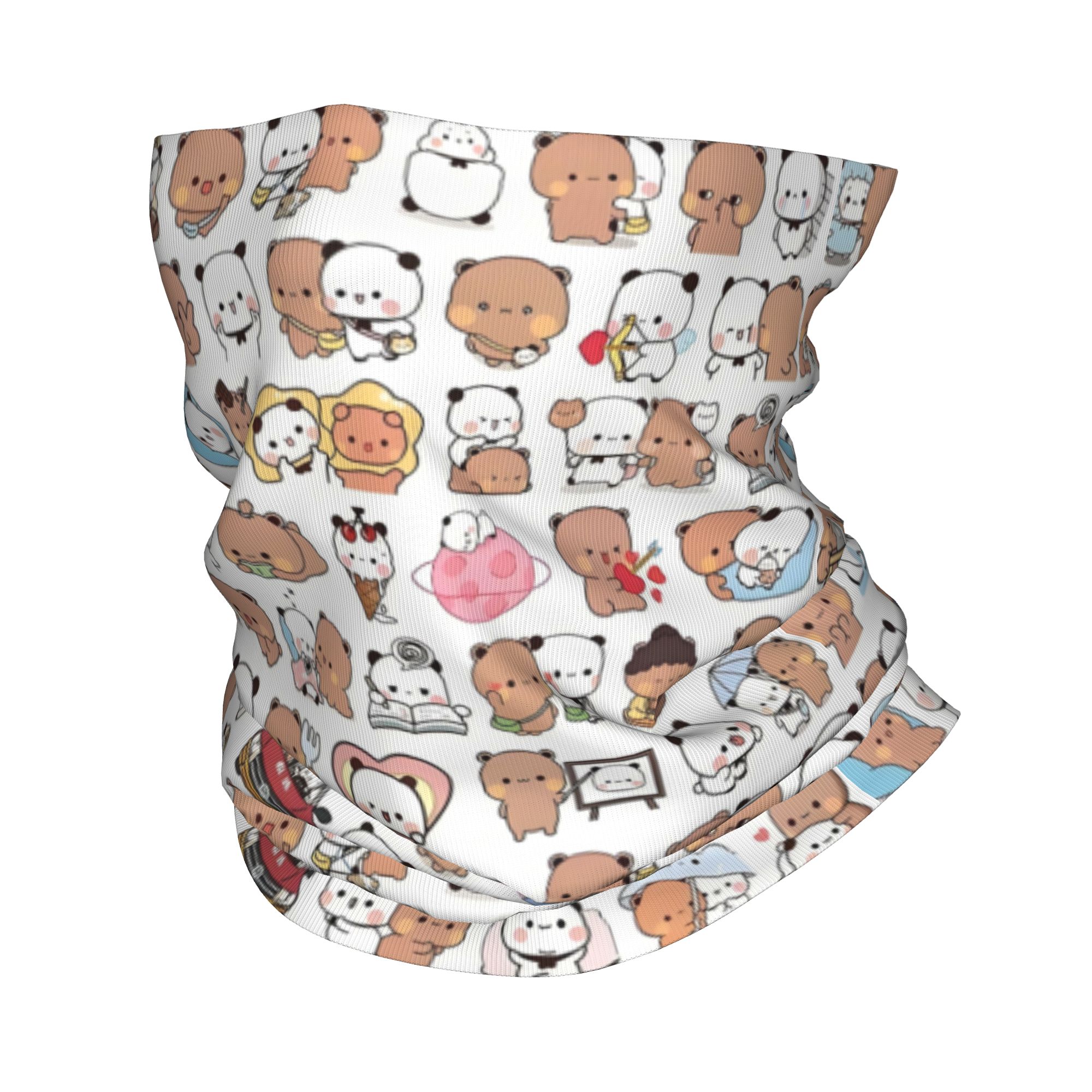 Neck Gaiter Fleece - 커스텀 베어 만화 피치와 고마 부부