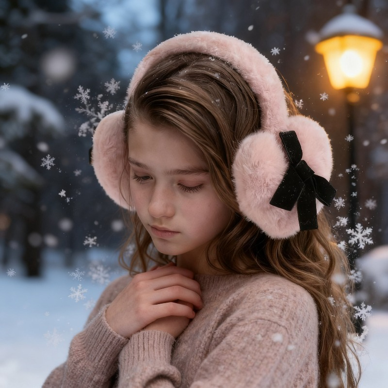 Earmuffs Foldable - 1개 여성용 겨울 단색 귀마개, 야외용