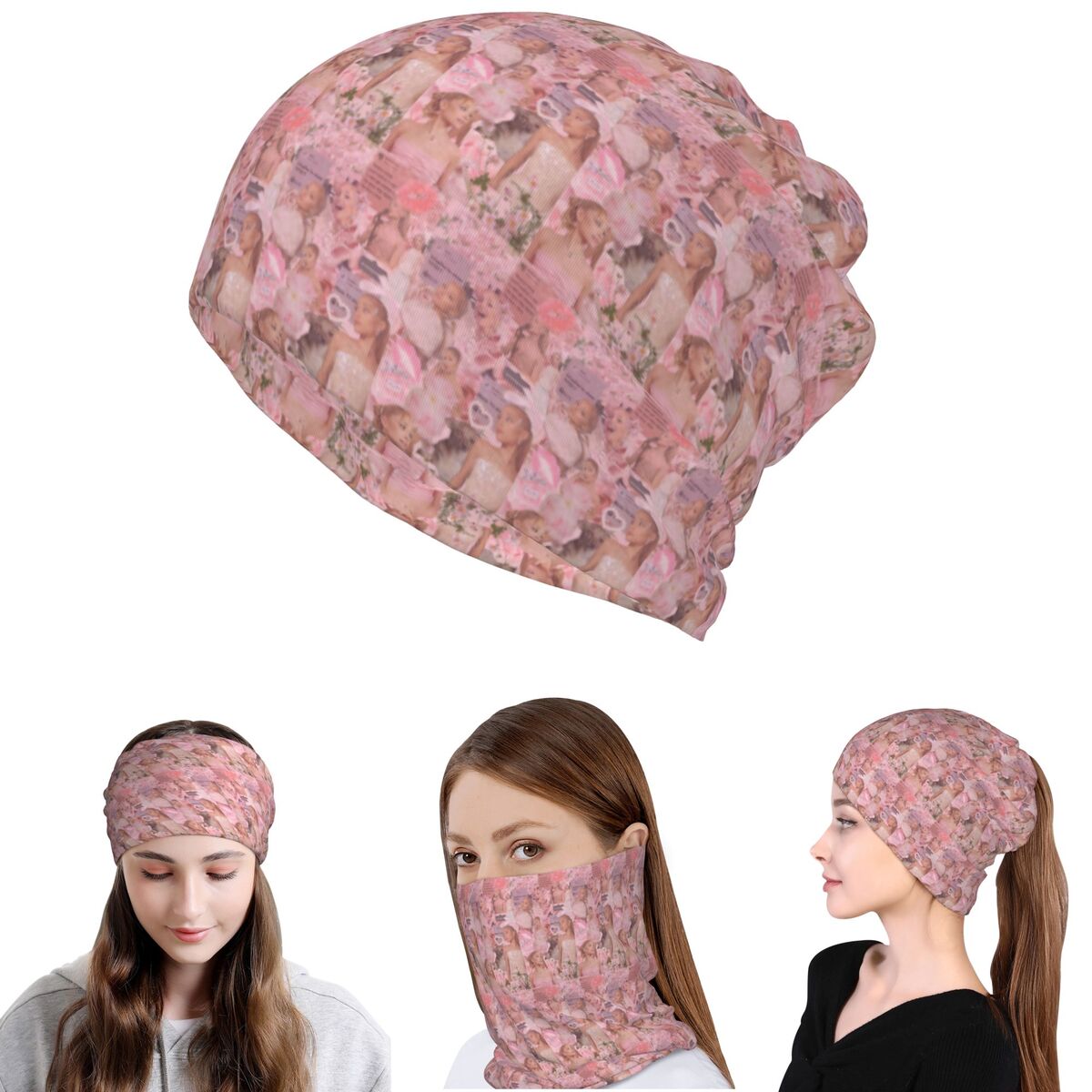 Knit Beanie Hat Warm - 아리아나 그란데 가수 반다나 넥 커버