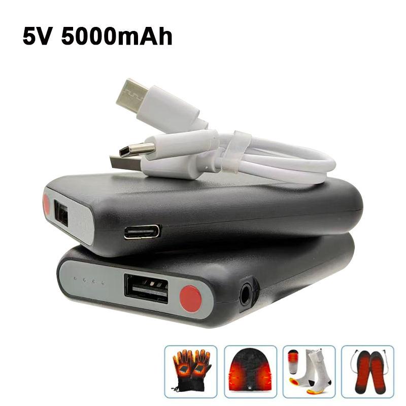 Heated Vest Battery - 5V 5000mAh USB-C 충전식 보조 배터리