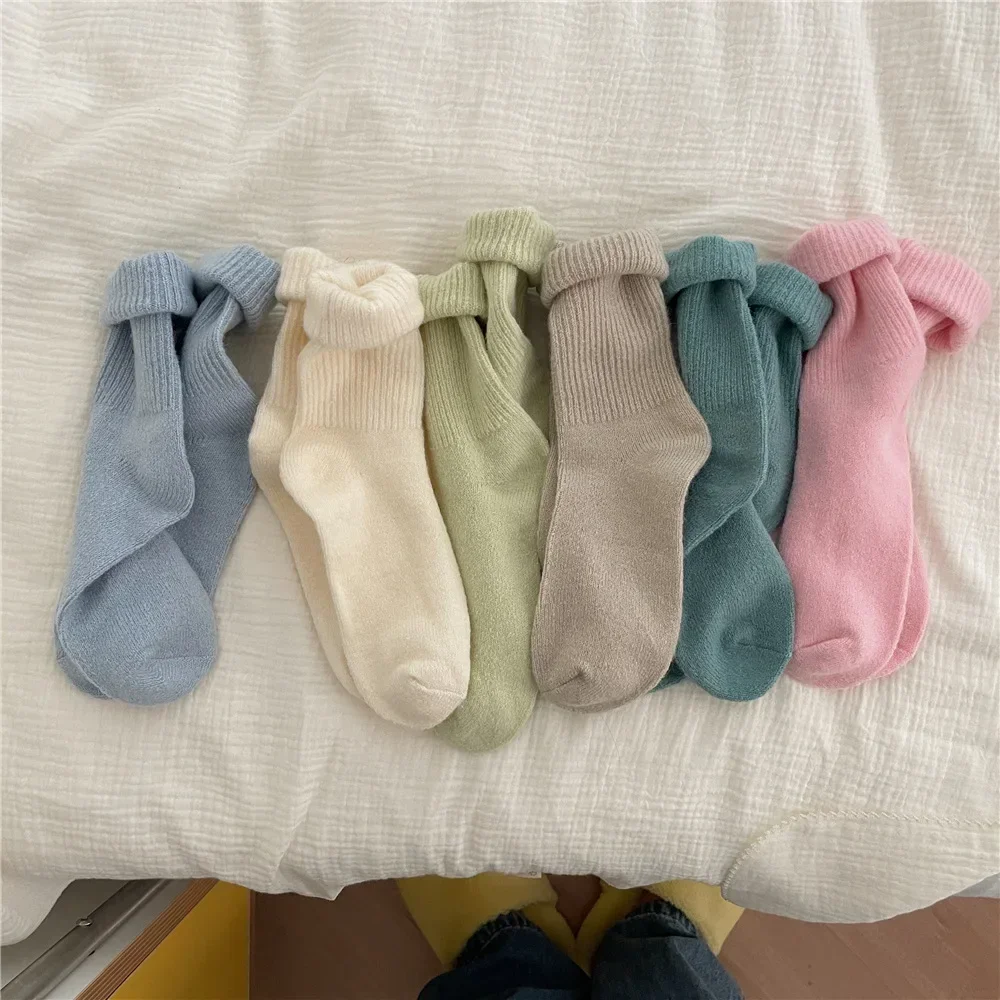 Thermal Sock Wool - 여성용 두꺼운 따뜻한 긴 양모 양말,