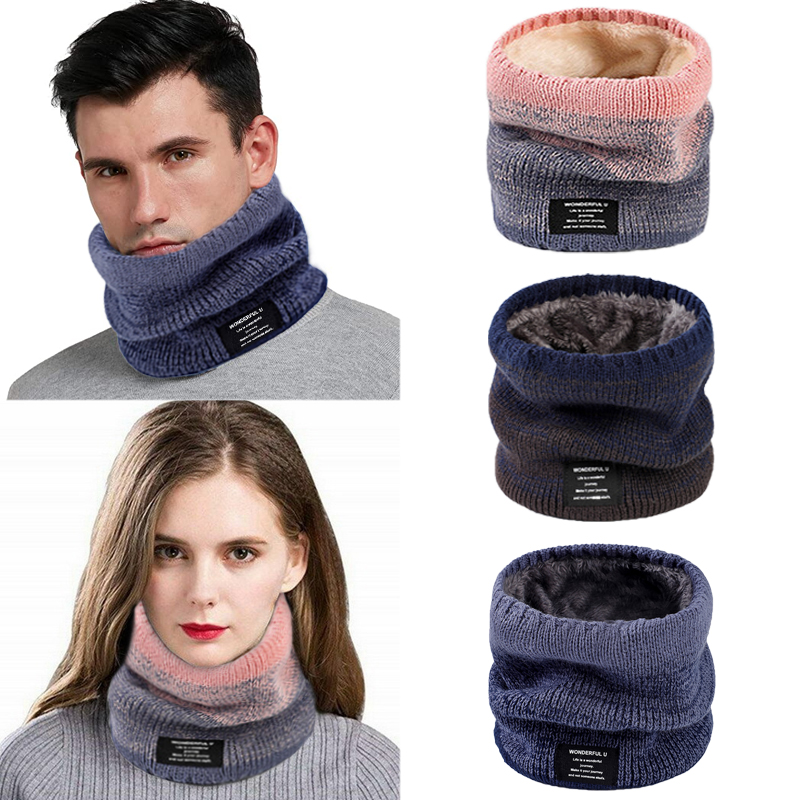 Wool Scarf Men - 겨울 여성 남성 니트 그라디언트 헤드