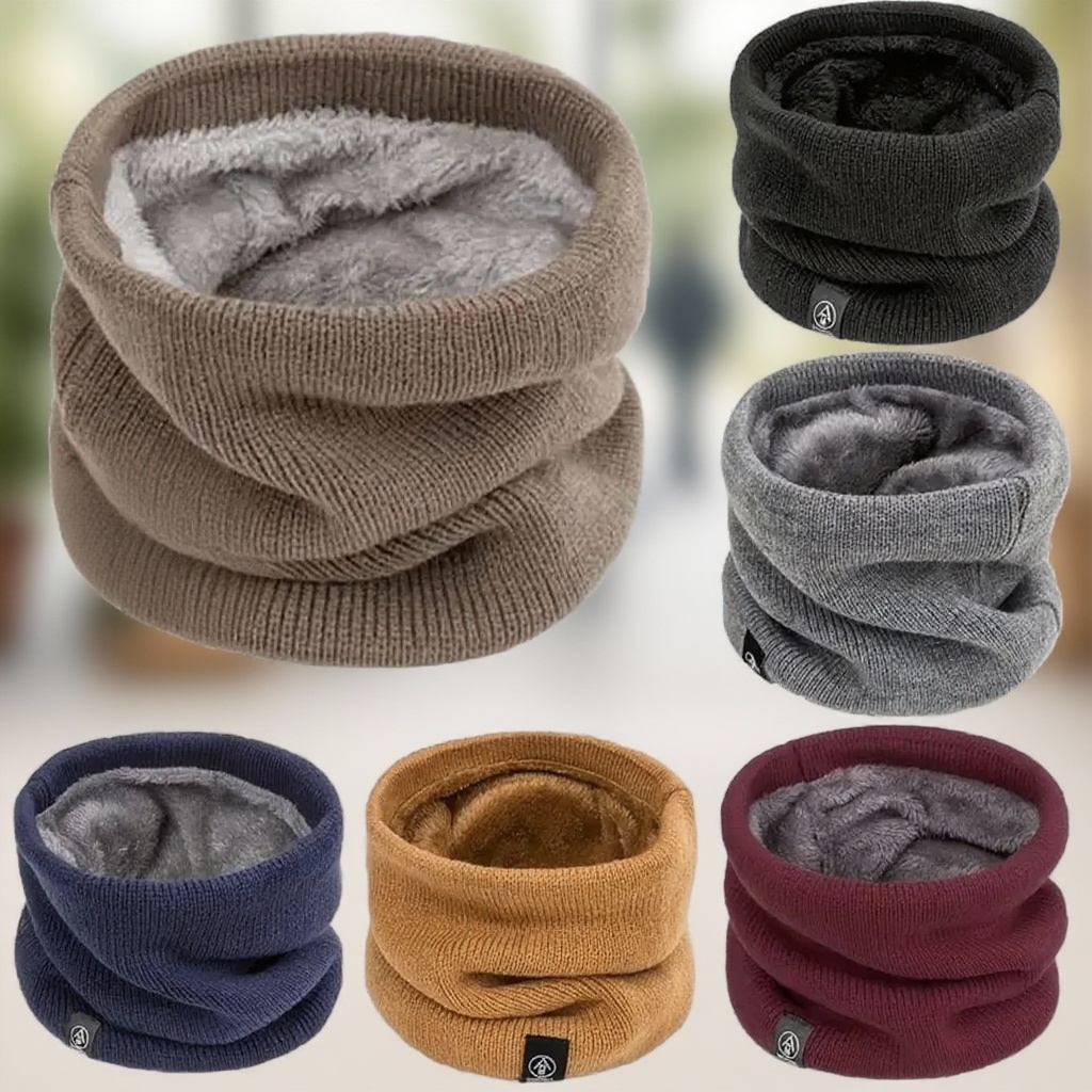 Neck Gaiter Fleece - 따뜻한 니트 스카프 두꺼운 플러시 방풍