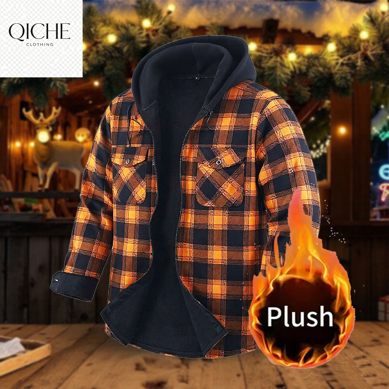 Flannel Shirt Lined - QICHE 플리스 안감 두꺼운 플란넬 셔츠