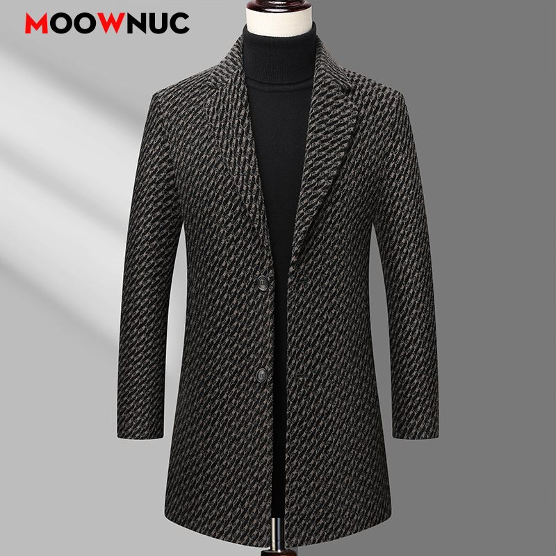 Wool Coat Peacoat - 롱코트 남성용 울 재킷 가을 남성