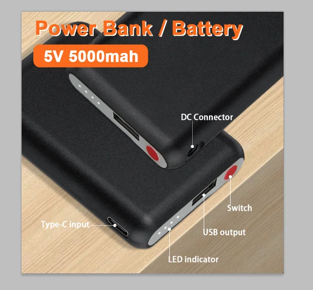 Heated Vest Battery - 보조베터리 5V 5000mAh 가열 장갑 배터리