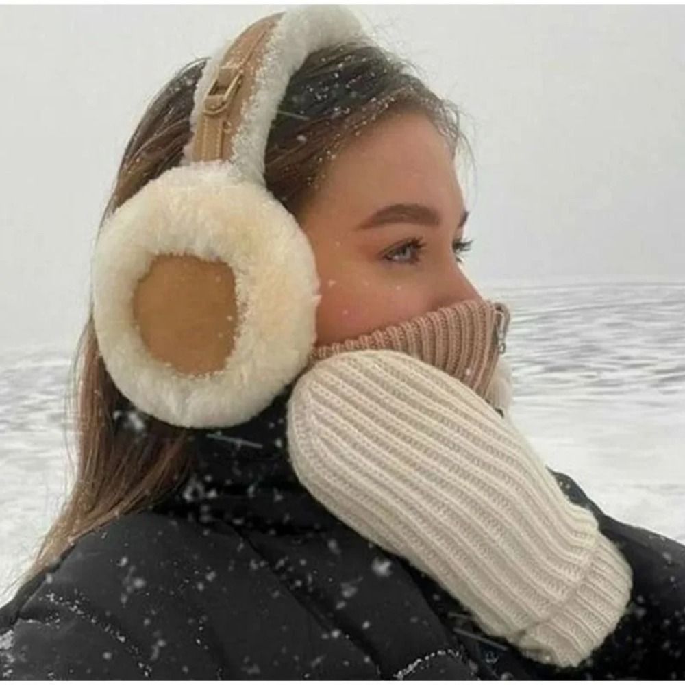Earmuffs Foldable - 여성용 플러시 이어 머프 워머 접이식