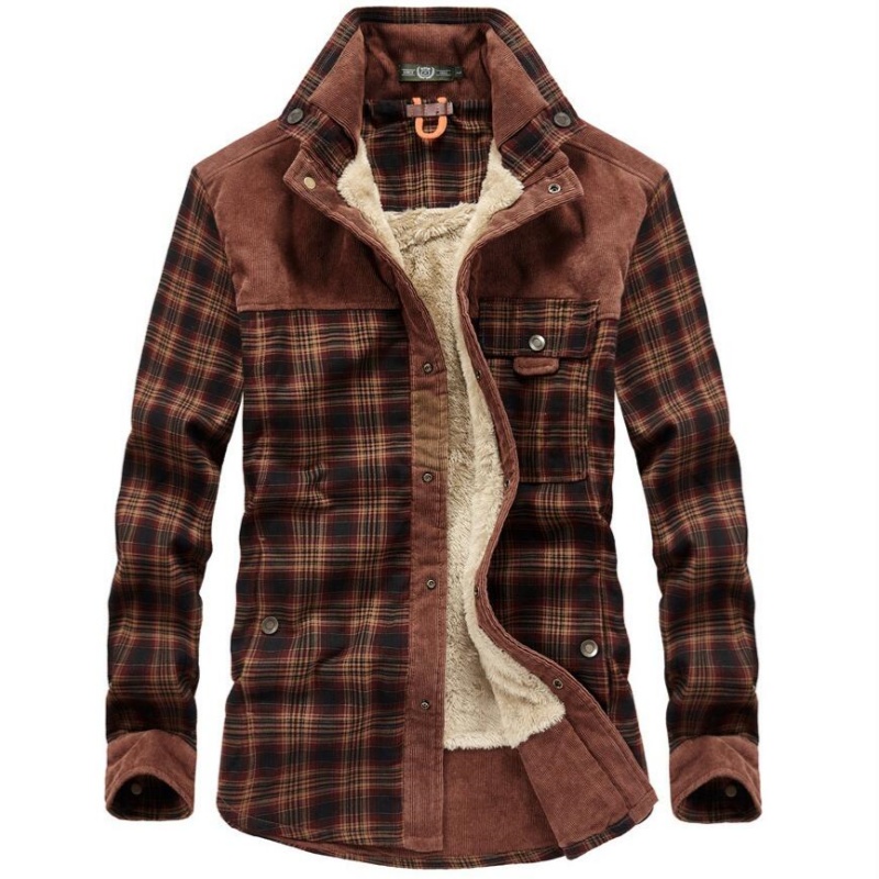 남성용 재킷 겨울 방풍 보온 캐주얼 셔츠 플래드 셰르파 - Flannel Shirt Lined 리뷰 및 가격