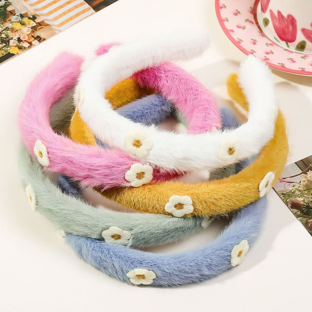 봉제 인조 후프, 화려한 부드러운 꽃 머리띠, 단색 헤 - Winter Headband Fleece 리뷰 및 가격