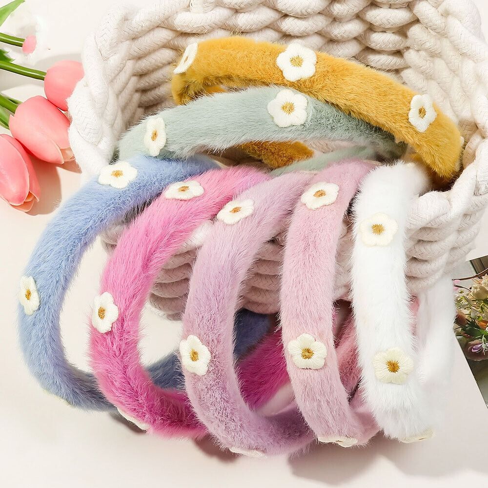 봉제 인조 후프, 화려한 부드러운 꽃 머리띠, 단색 헤 - Winter Headband Fleece 리뷰 및 가격