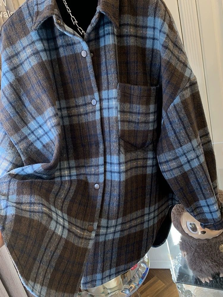 플러스 사이즈 여성용 격자 무늬 플란넬 긴팔 셔츠 빈티 - Flannel Shirt Lined 리뷰 및 가격