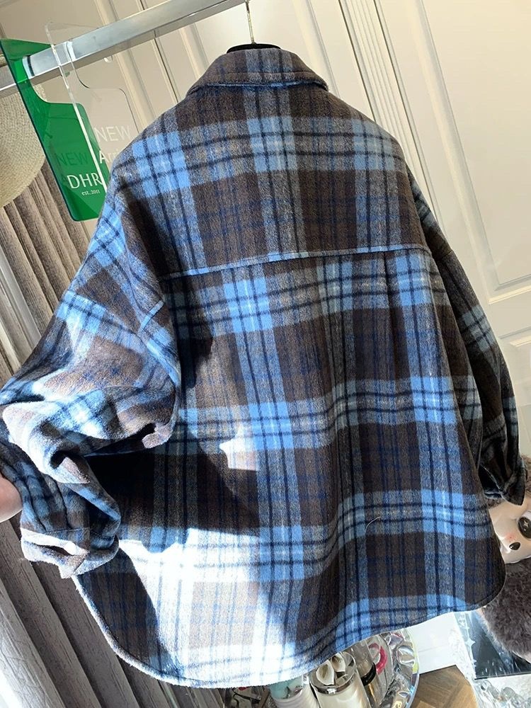 플러스 사이즈 여성용 격자 무늬 플란넬 긴팔 셔츠 빈티 - Flannel Shirt Lined 리뷰 및 가격