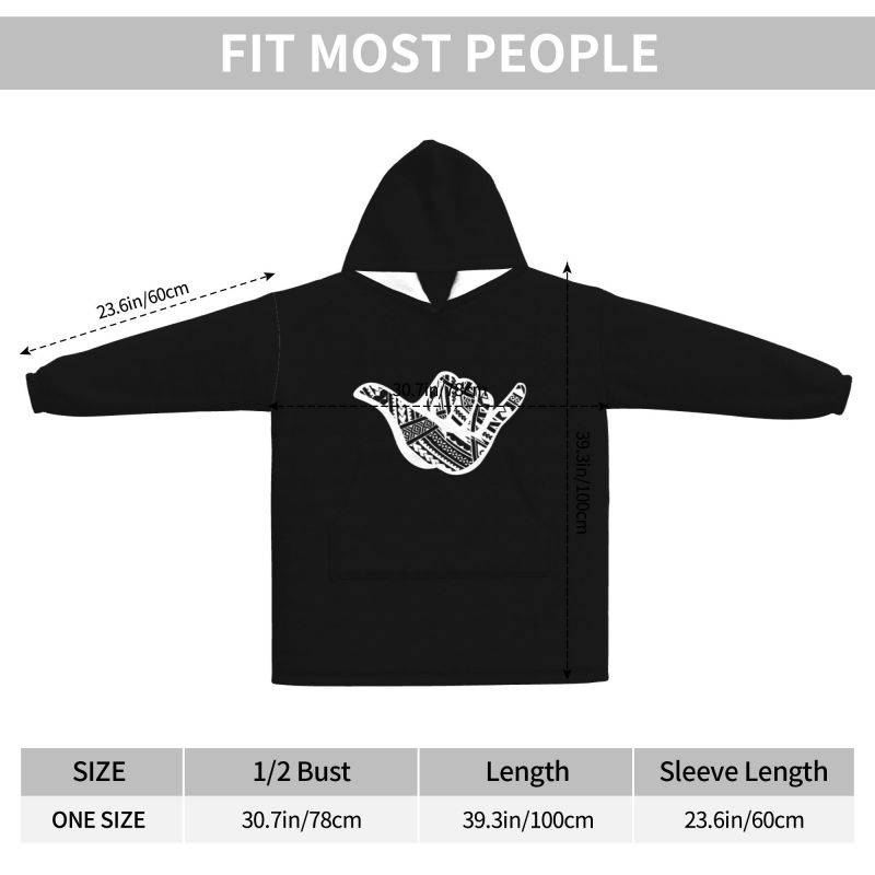 폴리네시안 타투 샤크 트라이벌 프린트 블랭킷 후디 여성 - Sherpa Hoodie Fleece 리뷰 및 가격