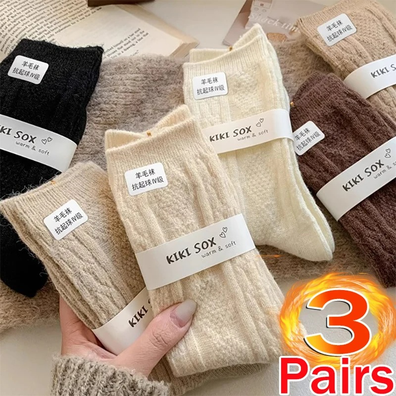 여성용 겨울용 캐시미어 울 양말 3켤레 세트, 두꺼운  - Thermal Sock Wool 리뷰 및 가격