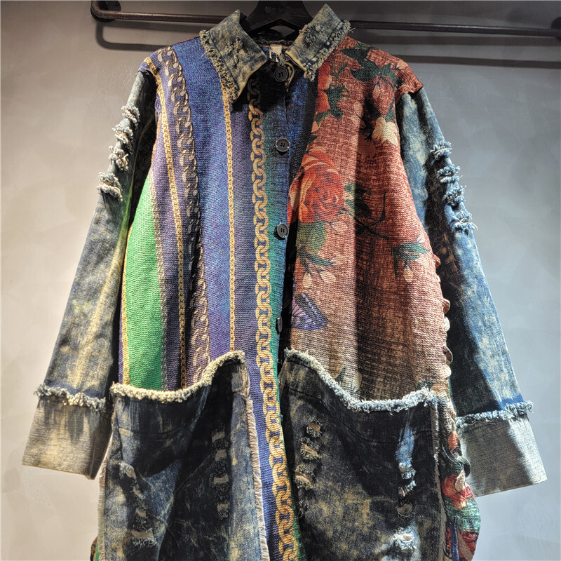 WTHT 여성용 스플라이스 스트라이프 데님 롱 코트,  - Down Jacket Packable 리뷰 및 가격