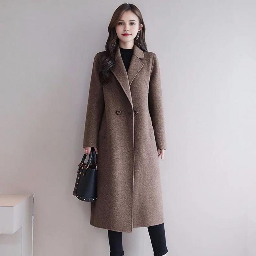 여성 울 코트 여성용 울 피코트 중간 길이 오버코트 캐 - Wool Coat Peacoat 리뷰 및 가격