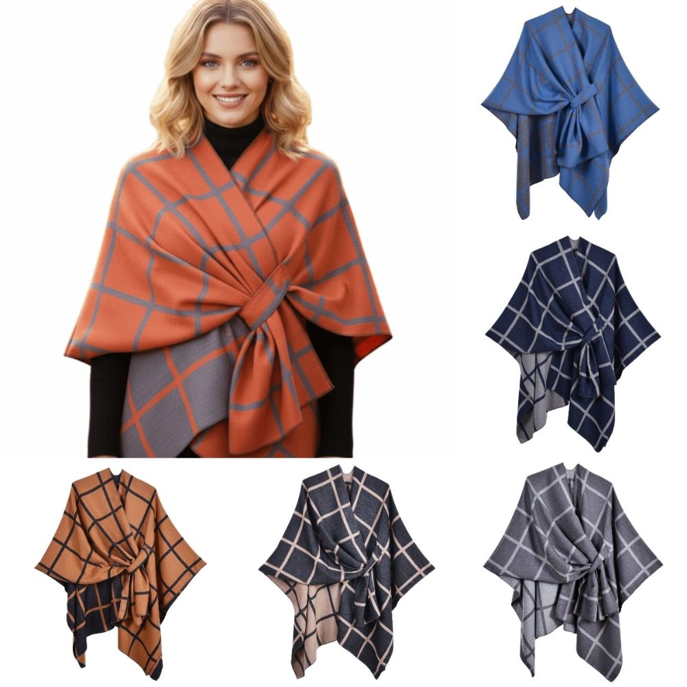 따뜻한 코트 체크 디자인 여행용 숄 오픈 프론트 솔리드 - Shawl Wrap Winter 리뷰 및 가격