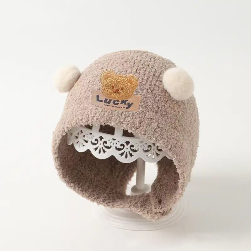 귀여운 곰 아기 귀 보호 모자 겨울 따뜻한 플러시 두꺼 - Knit Beanie Hat Warm 리뷰 및 가격