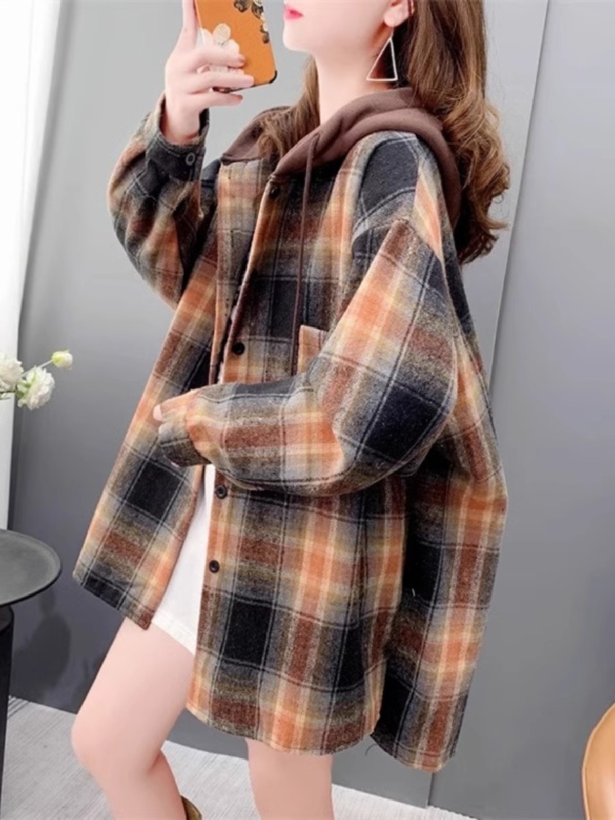여성용 오버사이즈 체크 플란넬 셔츠 재킷 가을 겨울 따 - Flannel Shirt Lined 리뷰 및 가격