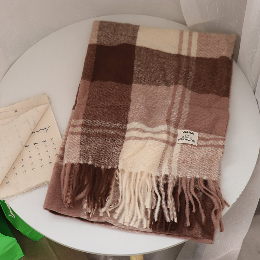 캐주얼 방풍 체크무늬 울 스카프 롱 테슬 따뜻한 겨울  - Wool Scarf Men 리뷰 및 가격