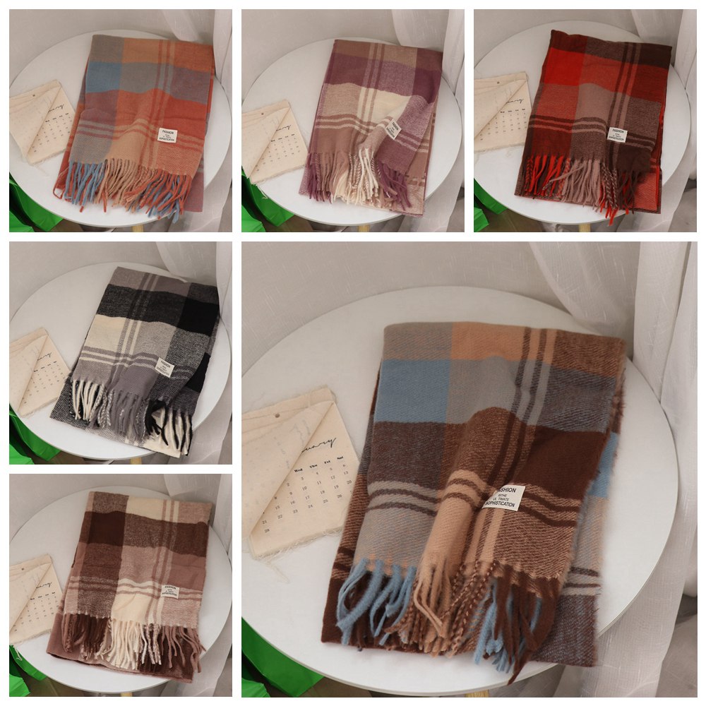 캐주얼 방풍 체크무늬 울 스카프 롱 테슬 따뜻한 겨울  - Wool Scarf Men 리뷰 및 가격