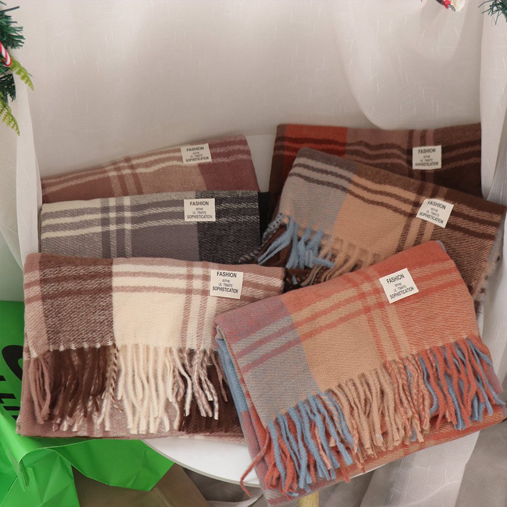 캐주얼 방풍 체크무늬 울 스카프 롱 테슬 따뜻한 겨울  - Wool Scarf Men 리뷰 및 가격