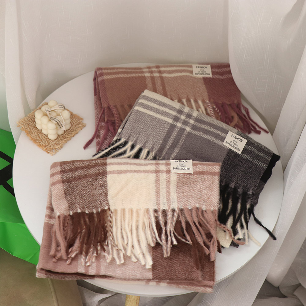 캐주얼 방풍 체크무늬 울 스카프 롱 테슬 따뜻한 겨울  - Wool Scarf Men 리뷰 및 가격