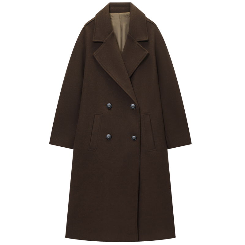 HXAO 여성 코트 브라운 트위드 울 & 블렌드 코트  - Wool Coat Peacoat 리뷰 및 가격