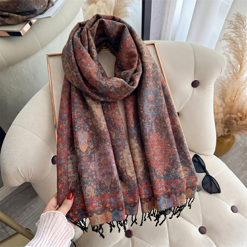 새로운 명품 여성 가을 겨울 캐시미어 스카프 페이즐리  - Cashmere Pashmina Wrap 리뷰 및 가격