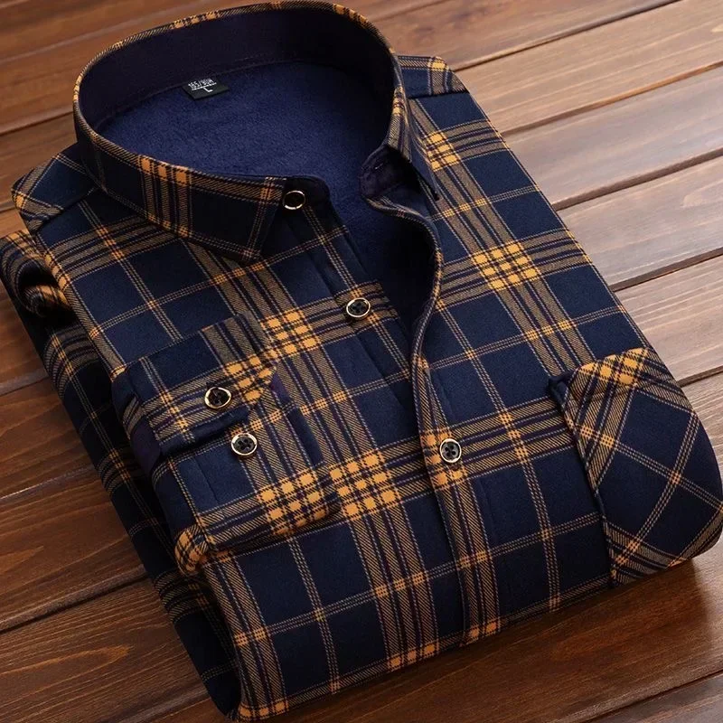 2025 남성용 겨울 따뜻한 긴팔 체크 셔츠 플란넬 퍼 - Flannel Shirt Lined 리뷰 및 가격