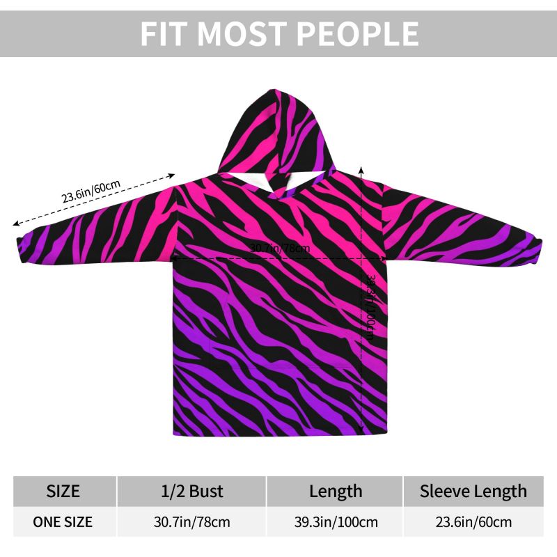 얼룩말 무늬 프린트 웨어러블 블랭킷 후디 여성용 오버사 - Sherpa Hoodie Fleece 리뷰 및 가격