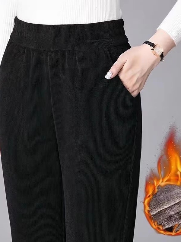 두꺼운 스트레이트 레그 팬츠 여성용 코듀로이 따뜻한 하 - Corduroy Pant Warm 리뷰 및 가격