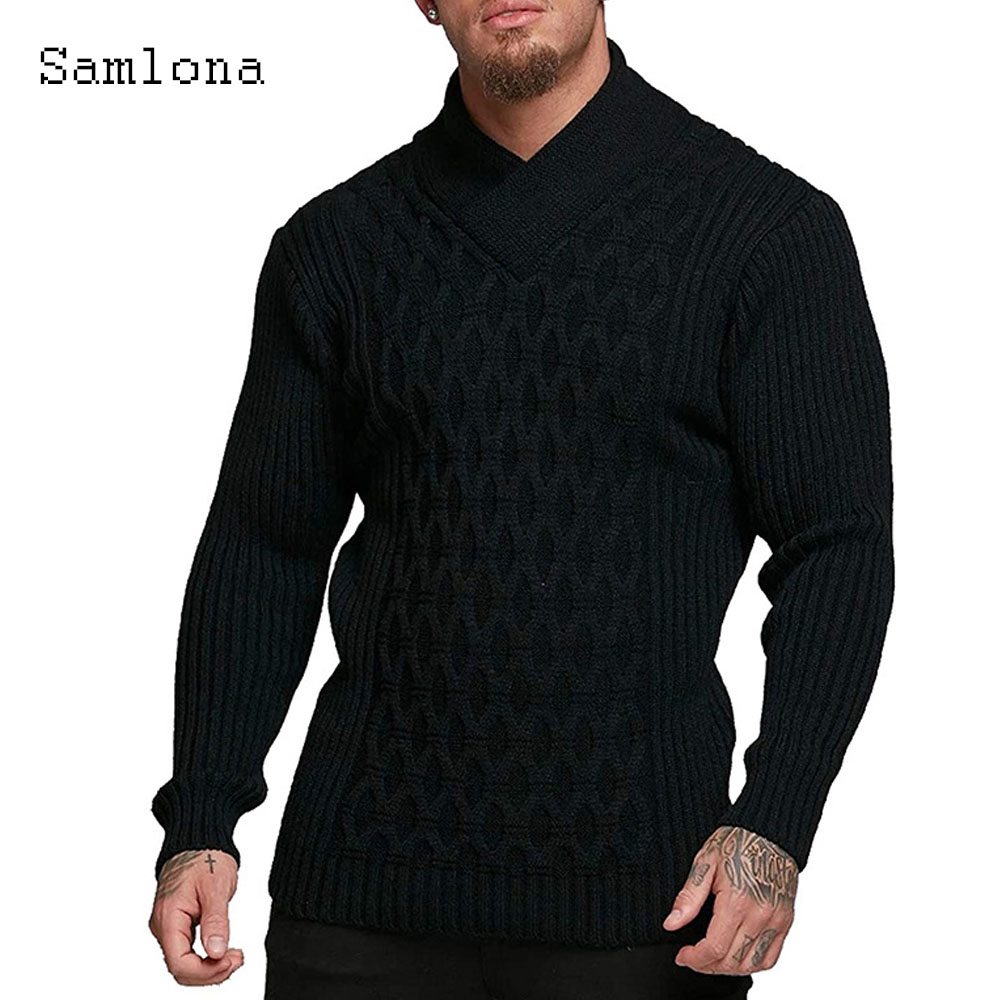 Samlona 남성용 뜨게 스웨터, 컷 아웃 점퍼, 패 - Wool Scarf Men 리뷰 및 가격
