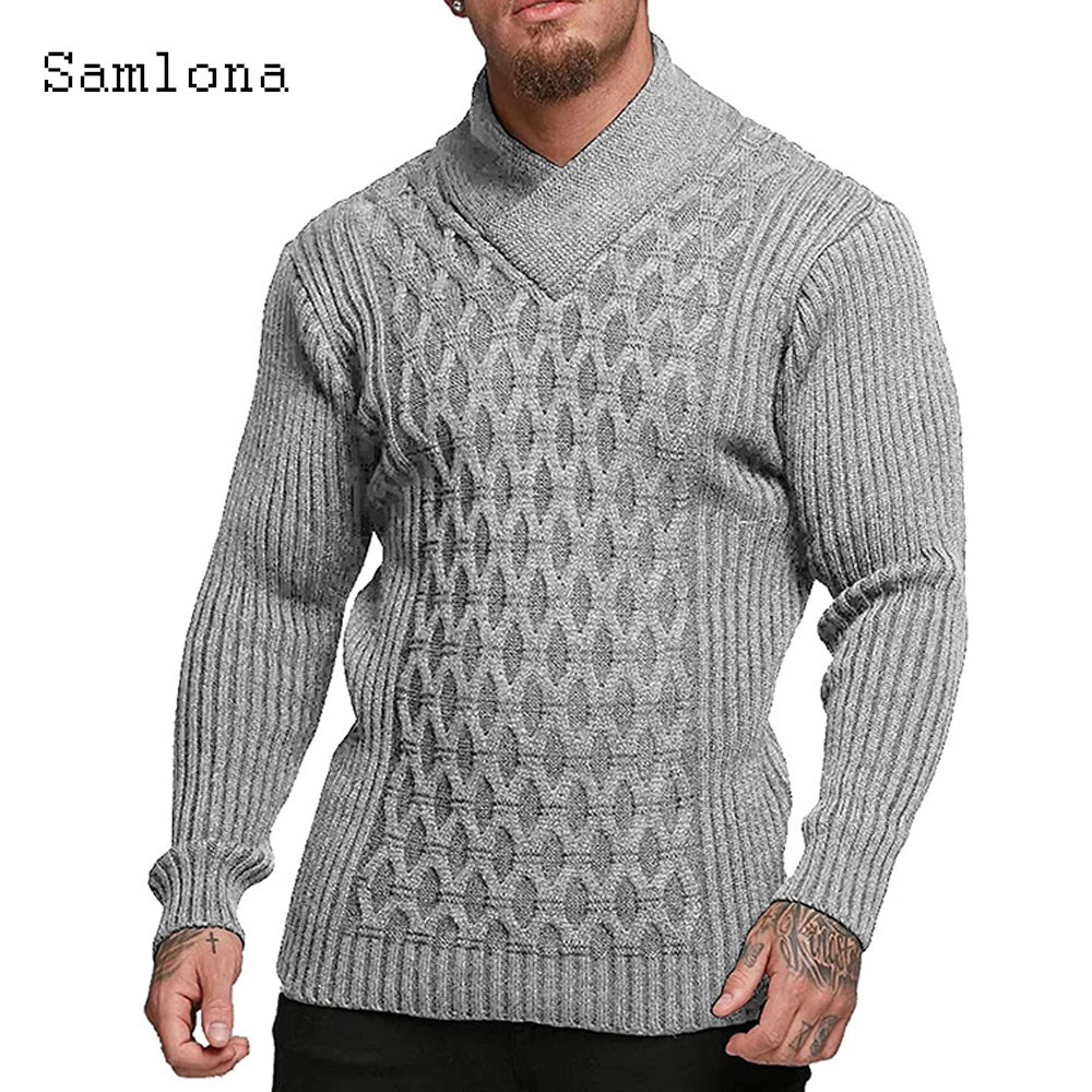 Samlona 남성용 뜨게 스웨터, 컷 아웃 점퍼, 패 - Wool Scarf Men 리뷰 및 가격