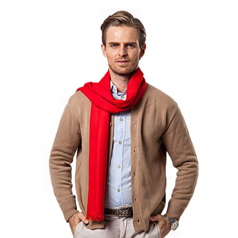 남성용 단색 레드 스카프, 럭셔리 브랜드 디자이너 스타 - Wool Scarf Men 리뷰 및 가격