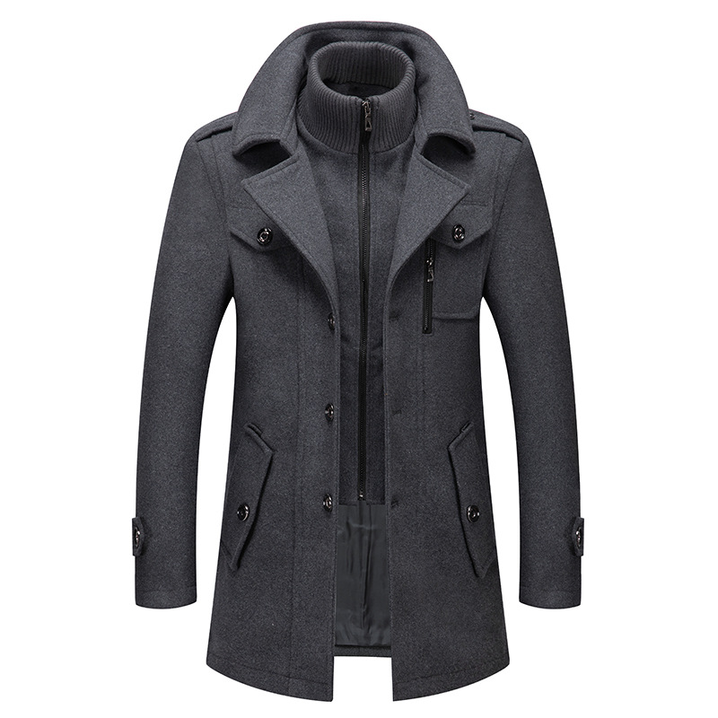 겨울 남성용 울 코트 오버사이즈 솔리드 더블 칼라 피코 - Wool Coat Peacoat 리뷰 및 가격