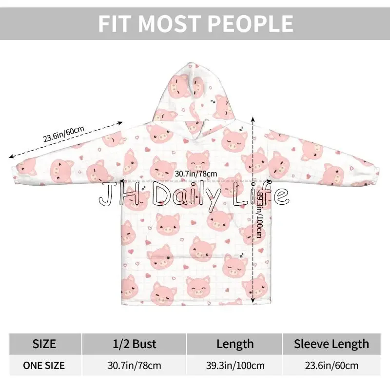만화 돼지 웨어러블 플란넬 담요 후드 오버 사이즈 후드 - Sherpa Hoodie Fleece 리뷰 및 가격