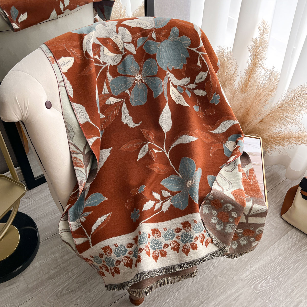 여성용 고급 겨울 페이즐리 양면 캐시미어 자카드 스카프 - Cashmere Pashmina Wrap 리뷰 및 가격