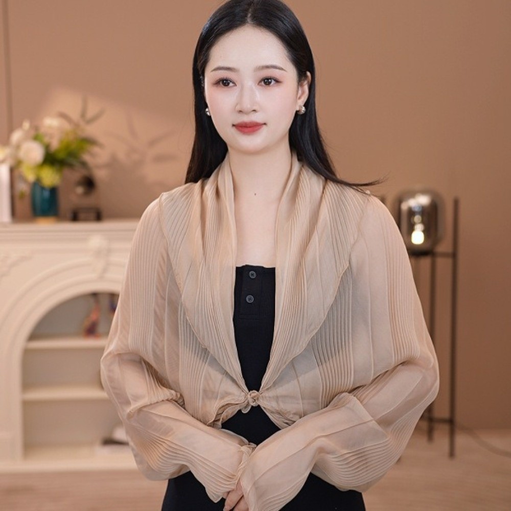 솔리드 컬러 자외선 차단 탑 라운드 넥 얇은 원단 자외 - Shawl Wrap Winter 리뷰 및 가격