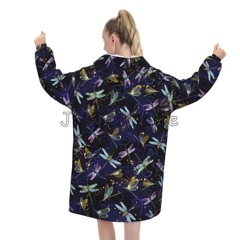 Dragonfly Galaxy 웨어러블 담요 후드 여성 - Sherpa Hoodie Fleece 리뷰 및 가격