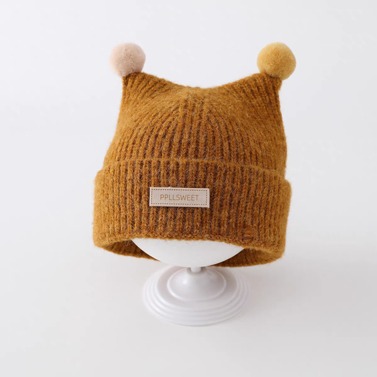 1-4 세 아기 니트 모자 귀여운 더블 플러시 볼 풀오 - Knit Beanie Hat Warm 리뷰 및 가격
