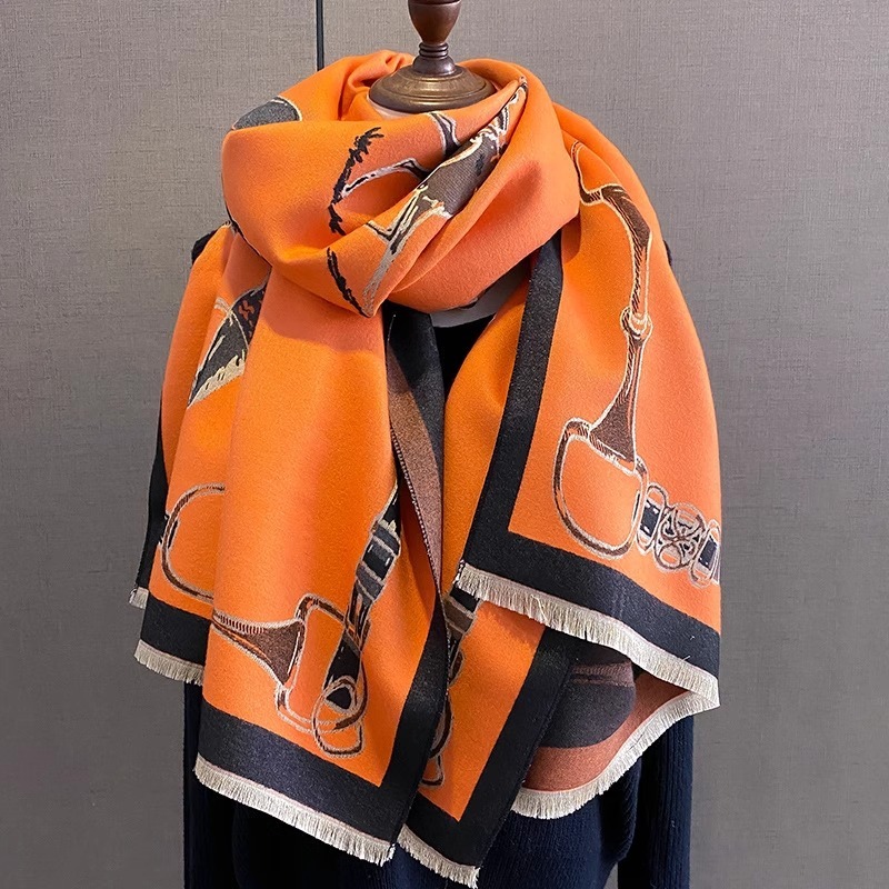 레트로 라이더 말 모양 모조 캐시미어 스카프 유니섹스  - Shawl Wrap Winter 리뷰 및 가격