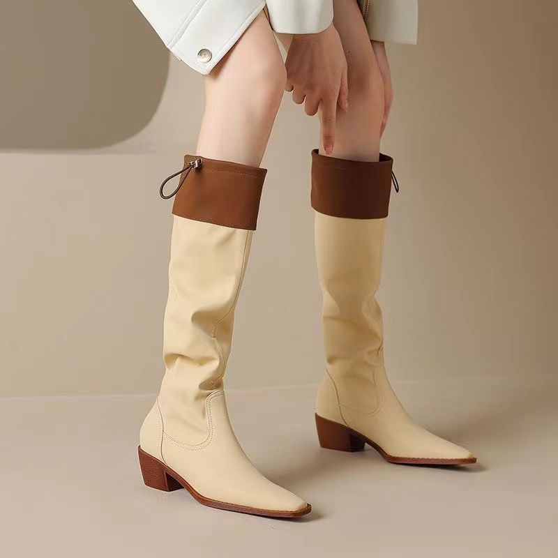 살구색 스퀘어토 여성 롱부츠 방수 패션 2025 워크  - Waterproof Winter Boot 리뷰 및 가격