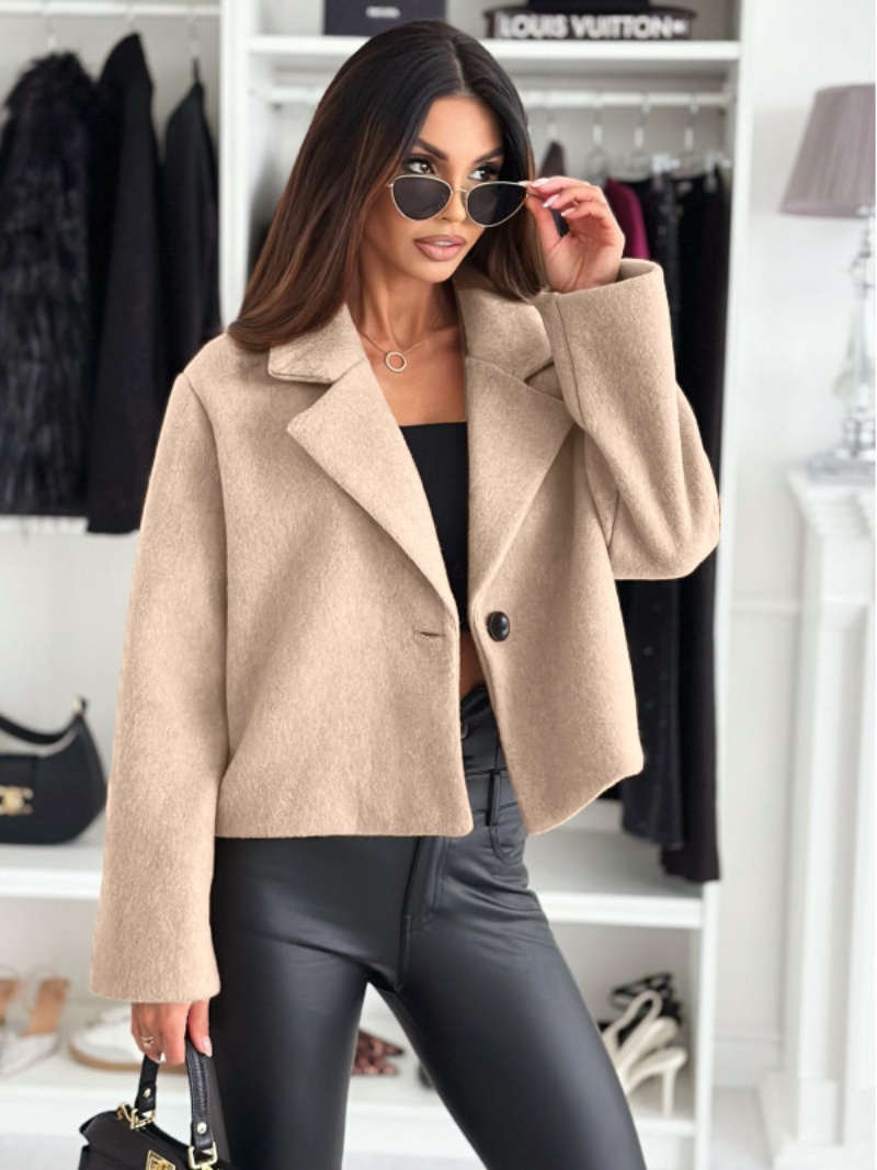 여성용 크롭 트렌치 코트, 양모 코트, 피코트, 캐주얼 - Wool Coat Peacoat 리뷰 및 가격