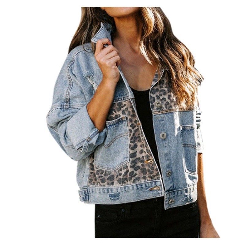 레오파드 스티치 데님 자켓 여성 코트 패션 여성 겉옷  - Down Jacket Packable 리뷰 및 가격